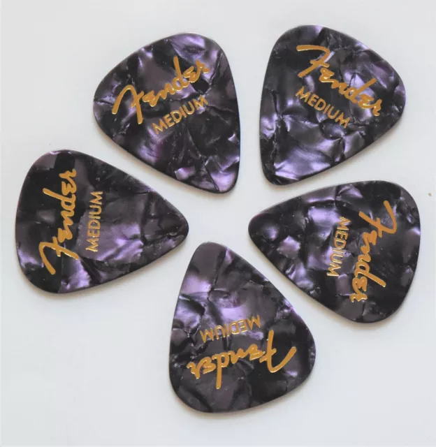 5  x  Fender Guitar Picks Purple 351  Thin, Medium,  Heavy