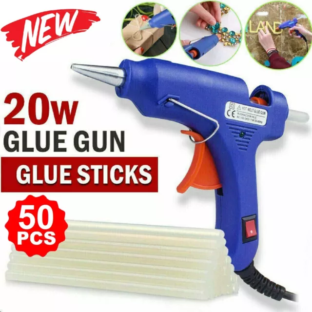 Electric Hot Melt Glue Gun Trigger 50 Sticks Adhesive Craft DIY Hobby Repair Kit