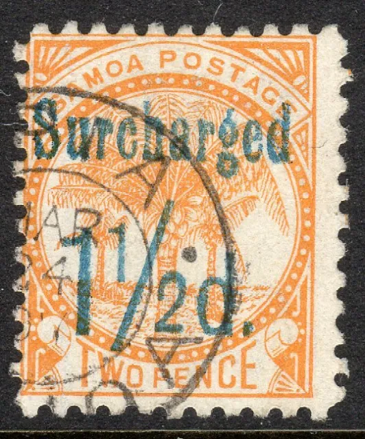 Samoa 1895 Surcharged Orange-Gelb 1.5d Auf 2d Perf 11 Gebraucht SG78