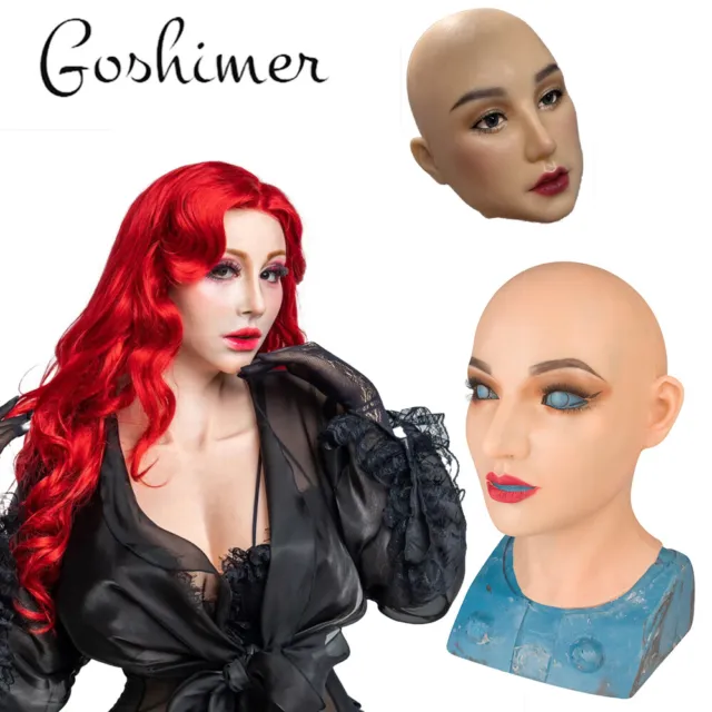 Realistic Silicone Female Head Mask Crossdresser Face Mask For women For Cosplay