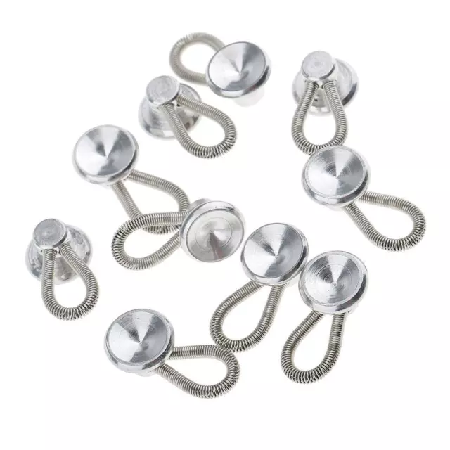 10 Pieces Metal Collar Button Extenders Jeans Shirt Waistband Expanders