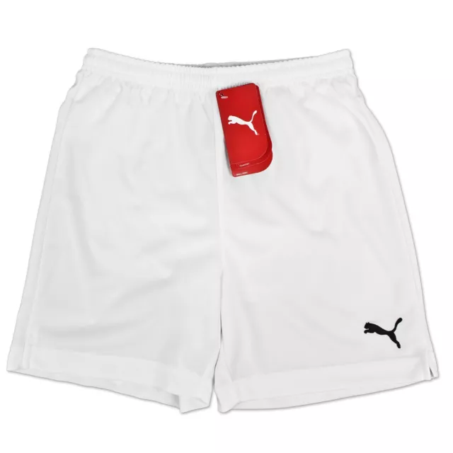 Puma Vincida Cat Pantaloncini Bambini Ragazzi Sport Pantaloncini Pantaloni Corti Bianco