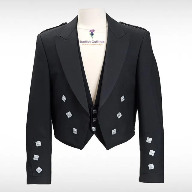 Scottish Men's prince Charlie kilt jacket in 100% wool Ex hire