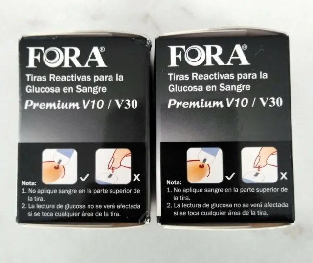 5 Fora Blood Glucose Test Strips Premium V10/V30 50 Strips 2025 New