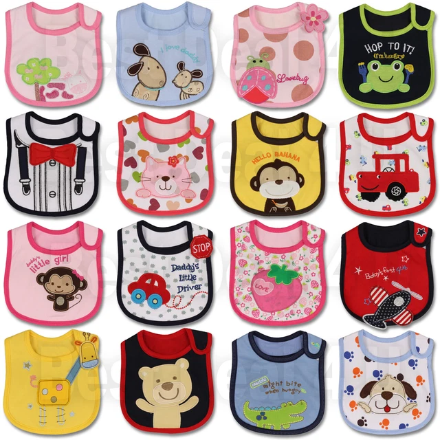 Baby Girl Boy Waterproof Carter Cartoon Towel Kids Toddler Dinner Feeding Bibs