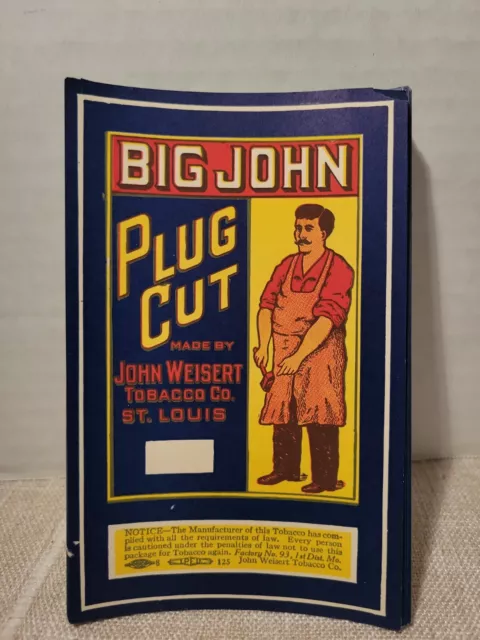 Wholesale Lot of 50 Old Vintage BIG JOHN - Plug Cut TOBACCO - LABELS - St Louis