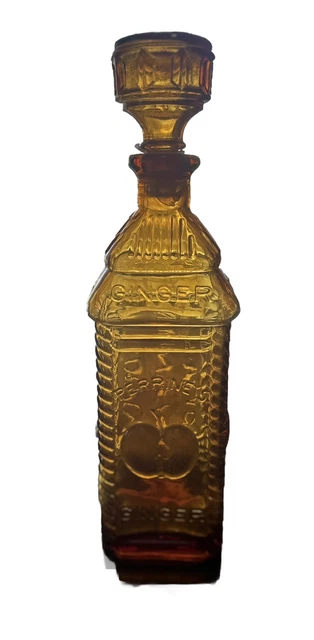 Vintage Wheaton Berrings Apple Bitters Amber Glass Bottle 11.5” With Stopper