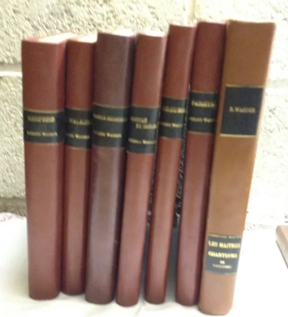 partitions anciennes de 7 operas de Wagner, voix et piano, belle reliure
