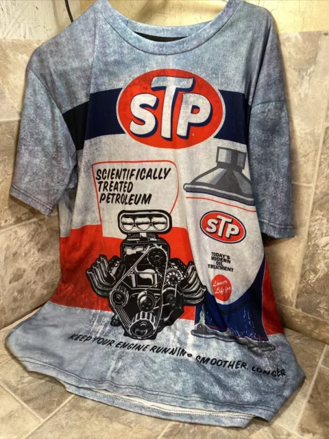 Retro STP 3D Men’s XL-Tall Tee shirt, Preowned Great Shape,Motor Oil, Racing