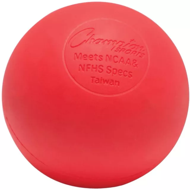Champion Sports Official Size Rubber Lacrosse Ball - Red (Single)