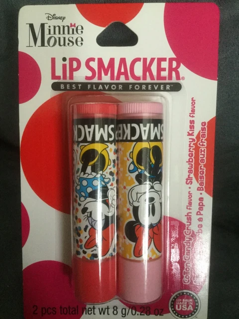 Disney Minnie Mouse Lip Smacker 2 Pk Cotton Candy Crush & Strawberry Kiss - New 3