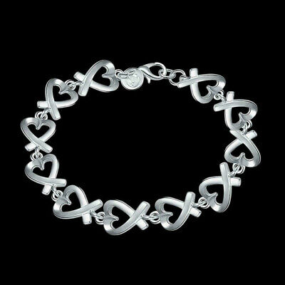 925Sterling Silver Fashion Jewelry Aesthetic Kelp Women Chains Bracelet 8" H177