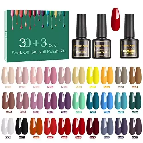 SINZONeu Vernis Semi Permanent, 33, Manucure Nail Art Lot Vernis à Ongles Gel UV