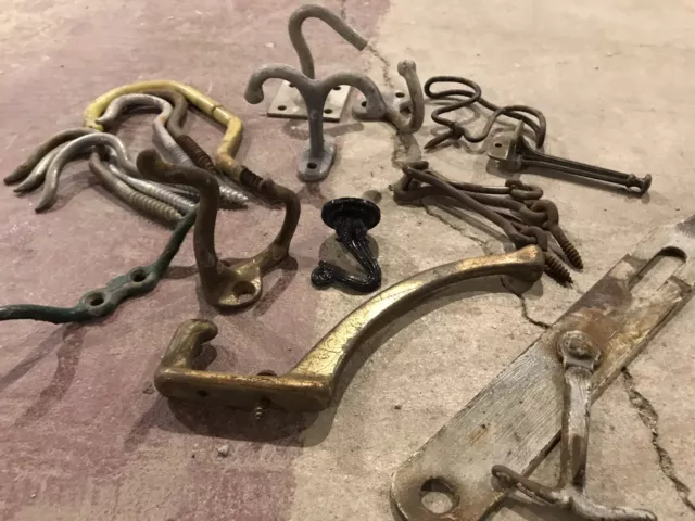 Get Hooked! Lot of Variety Vintage Hooks! Salvage Art Wood Projects Repurpose! 3