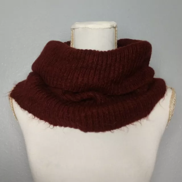H&M Womens Red OS Acrylic Ribbed Knit Neck Warmer Infinity Scarf