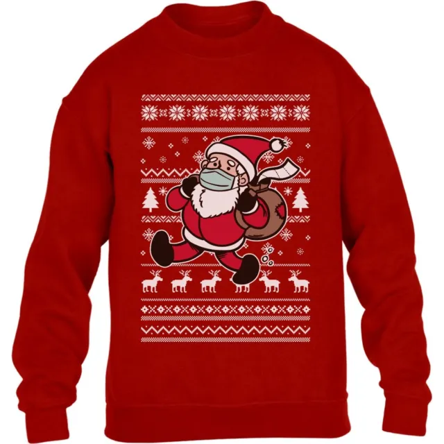 Ugly Christmas Maskierter Weihnachtsmann Pulli Kinder Pullover Sweatshirt