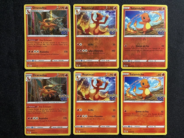 Rare Reverse Lot LOT 6 CARTE pokemon Rare Holo Edition Go Dracaufeu Salamèche Reptincel ...