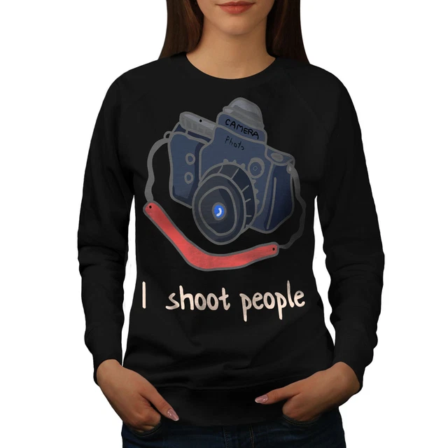Felpa da donna Wellcoda Photography, I Shoot People maglione pullover casual