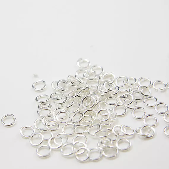 100 Pieces Silver Plated Brass Jump Rings-6mm (18 Gauge) (318C)