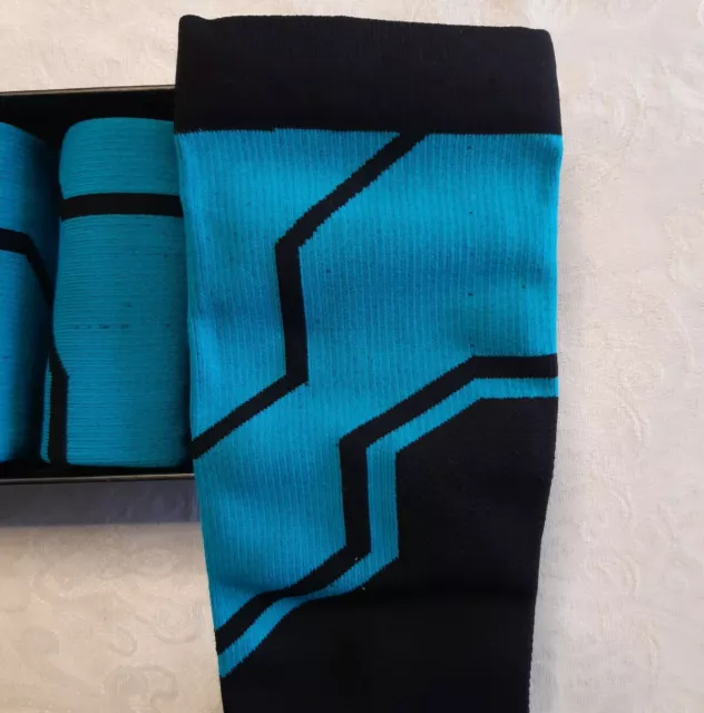 Lot de 2 chaussettes de compression AUNOOL 20-30 mmHg neuves taille S/bleu vif genou haut 3