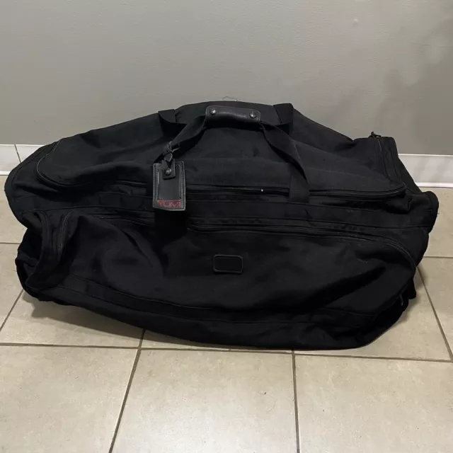 Tumi Alpha Wheeled Duffle Ballistic Nylon Rolling Duffel Bag Large 36 in Black