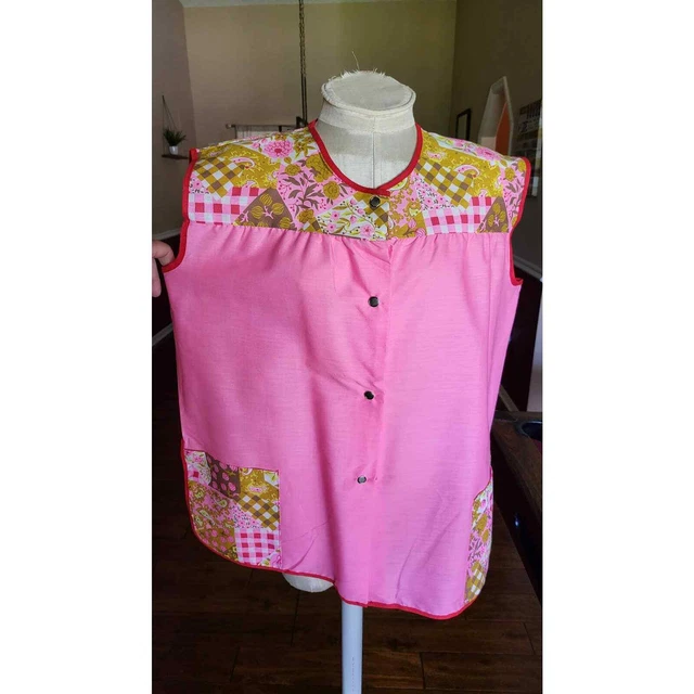 Delantal vintage ahumado de artista rosa nuevo con etiquetas