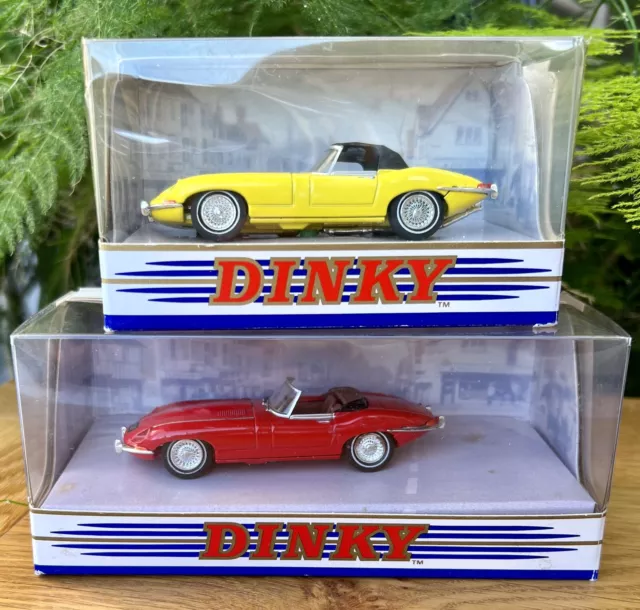 TWO Jaguar E TYPE Mark 1.5 Yellow DY-1B & Red DY-18 DINKY COLLECTION MATCHBOX