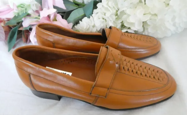 Vintage 1970s style mens tan leather SHAKA shoes, new/unworn UK6