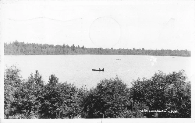 CEN Baldwin MI RPPC NORTH LAKE a Popular Resort Hunting & Fishing Lakes Area!!!