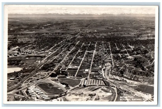 c1940's Aerial View Of Billings Montana MT RPPC Photo Unposted Vintage Postcard