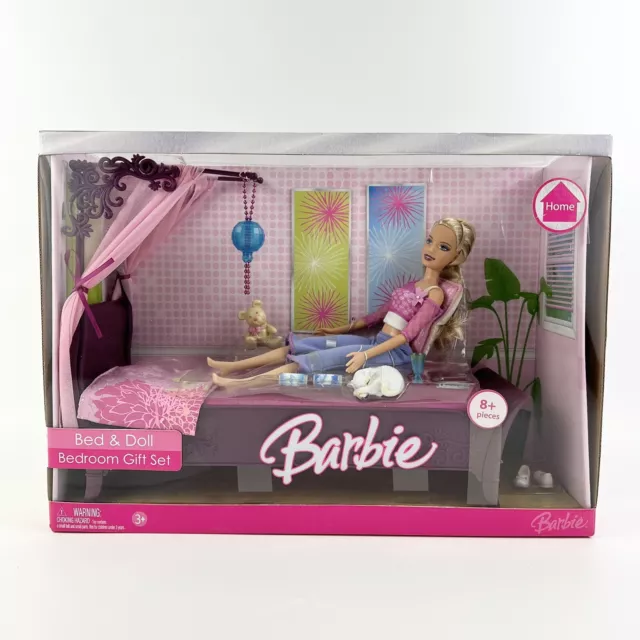 Barbie 2006 Home Bed & Doll Bedroom Gift Set Mattel L0060
