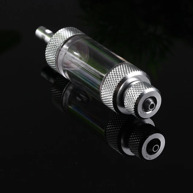 Dadabig 1 Stück CO2 Blasenzähler CO2 Druckminderer Regulator Luftpumpenzubehör für Aquarium CO2 Regler Blasenzähler Inlinediffusor zum Ermitteln der Menge an CO2 Zugabe (Aluminiumlegierung Dual Head