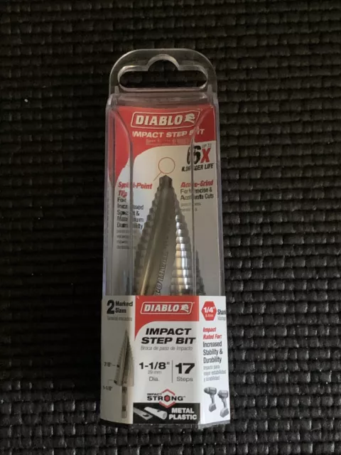 New Diablo Impact Step BIT 17 Steps, Multi, 7/8" to 1-1/8" (DSD1125S17)