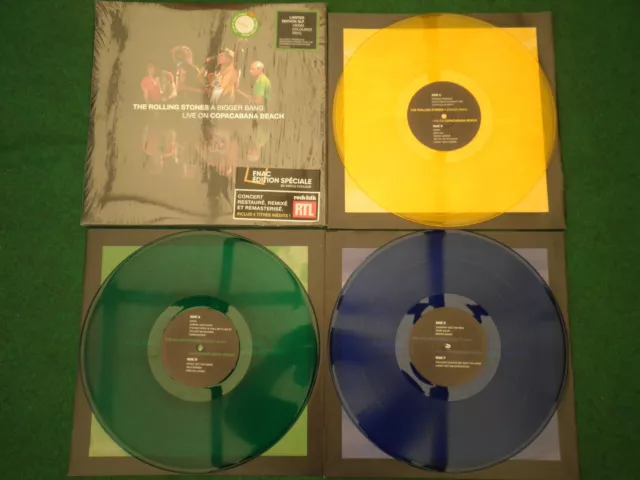 Triple  album  vinyles 33 T : THE ROLLING STONES " A Bigger Bang " colorés TBE