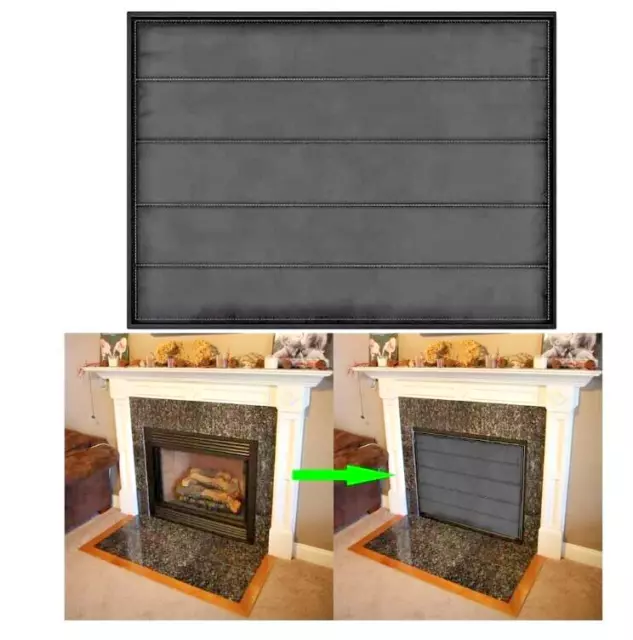 47x35 Magnetic Fireplace Blanket Draft Stopper for Heat Loss - Fireplace