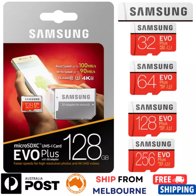 Micro SD Card SamSung Evo Plus 32GB 64G 128G 256G Class10 SDXC Memory 100MB/S