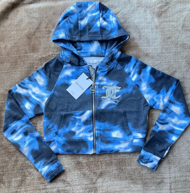 Girls Juicy Couture Hoodie & Joggers Tracksuit Blue Camo Style  5/6 - 12/13 Yrs 3