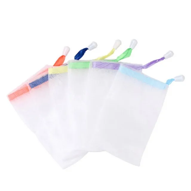 2 Pcs Portable Hangable Handmade Soap Saver Bags Bath Shower Foaming Mesh Bag