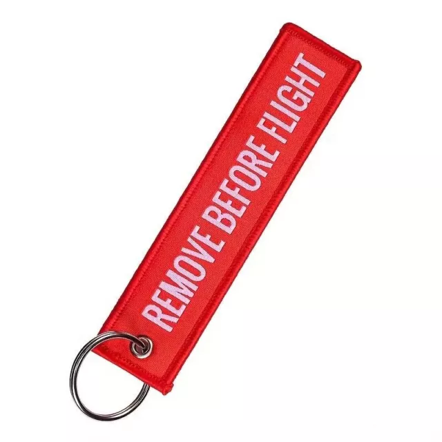 REMOVE BEFORE FLIGHT Anhänger Schlüsselanhänger Schlüsselring Rot NEU