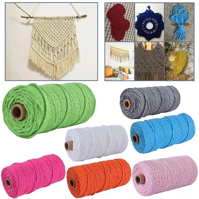 1 Rouleau Coton Corde Tressé Entortillé Macramé Corde Couleur DIY Corde 3mm 100m