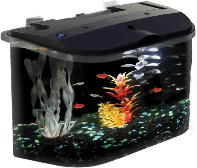 Koller Products 5-Gallon Aquarium Kit with LED Lighting and Power Filter, Ideal