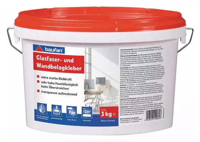 Baufan CM E Wandbelagskleber 3 KG Extra Forte Adesività Trasparente