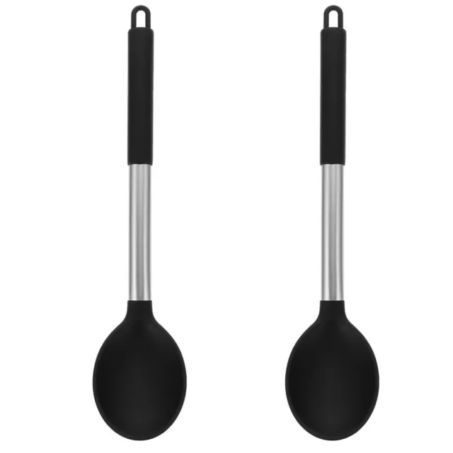 2 piezas utensilio de cocina cuchara antiadherente sartén utensilios de cocina herramienta de silicona