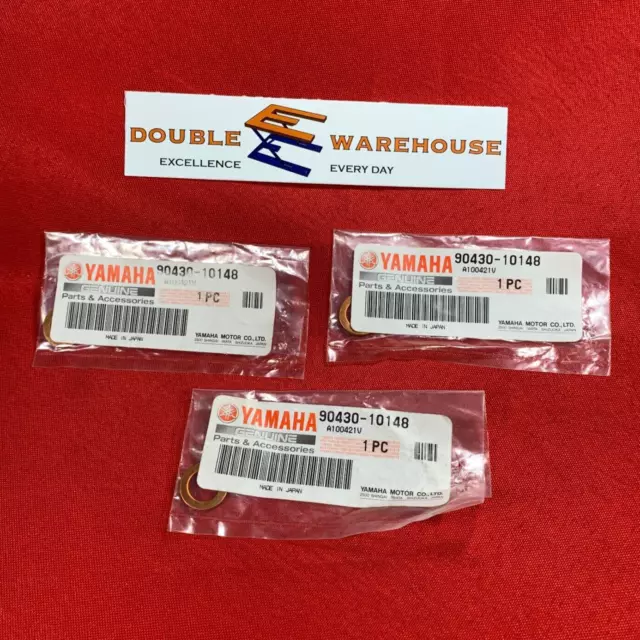 NOS OEM Yamaha 90430-10148 Gasket LOT OF THREE (3)