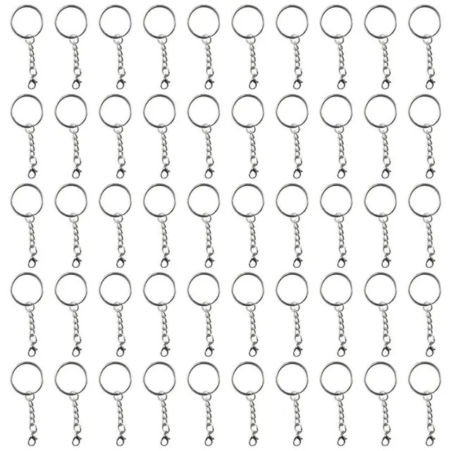 Keychain Making Supplies 50pcs Keychains With Chain And 50 Pcs Jump Rings  Keychain Rings Kit Keychain Findings Bulk For Keychain Making Diy Crafts