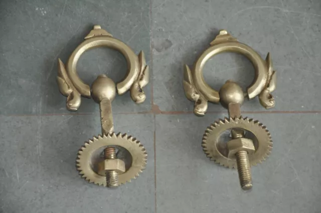 2 Pc Old Brass Handcrafted Peacock Crafted Door Handles , Collectible