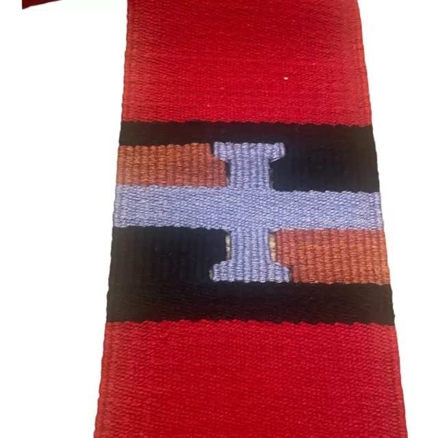 Handmade Totem in Crimson Cotton Table Runner Made in Guatemala 86”x4” 2