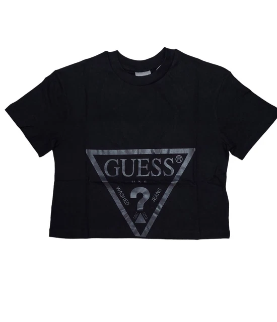 GUESS V2YI06K8HM0 t shirt donna manica corta cotone nero