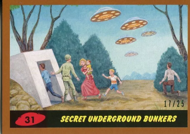 Mars Attacks The Revenge Bronze [25] Base Card #31 Secret Underground Bunkers