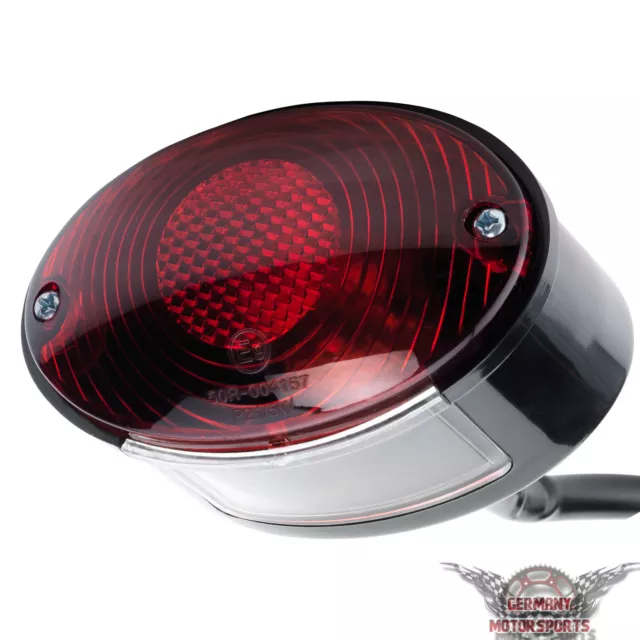 Cat Eye Motorrad Rücklicht Bremslicht e-geprüft Cafe Racer Bobber Chopper Cruise